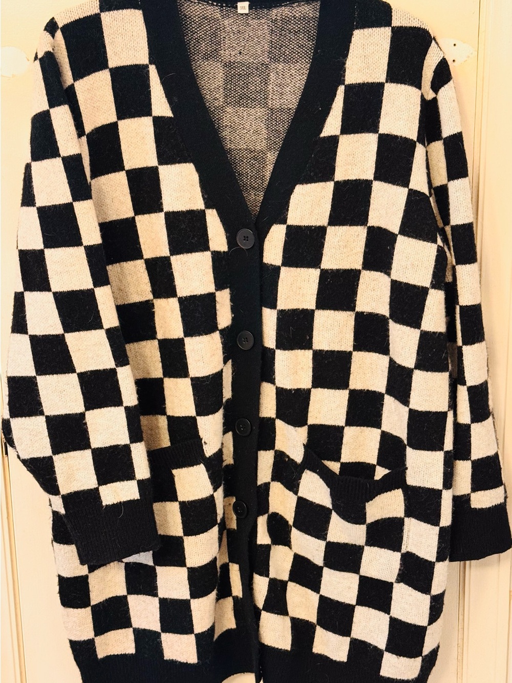 Amazon Black & White Checkerboard Women's Cardigan
